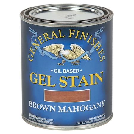 General Finishes 1 Qt Brown Mahogany Gel Stain Oil-Based Heavy Bodied Stain BQ
